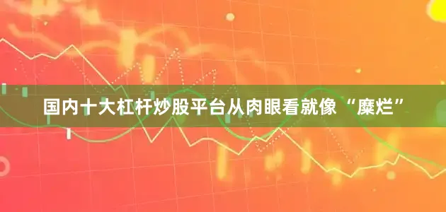 国内十大杠杆炒股平台从肉眼看就像 “糜烂”
